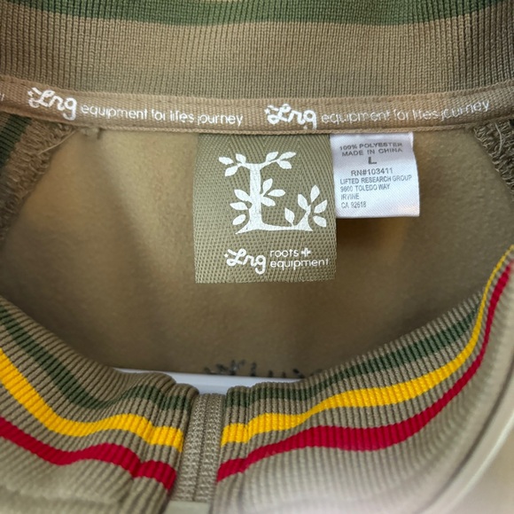 LRG Men’s Roots + Equipment Deeper Roots Tan Embroidered Track Jacket Sz L - Picture 8 of 8